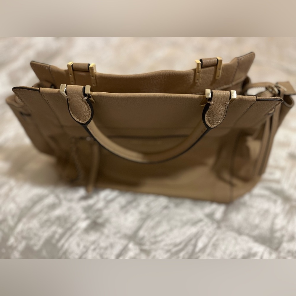 Vince Camuto Beige Satchel with Braided Accent - Picture 6 of 7